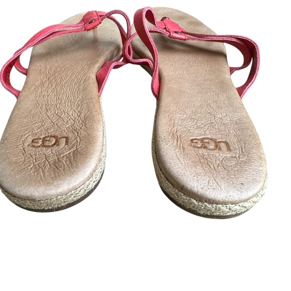 UGG Annice Pink  Leather Flip Flop Style Sandals Sz 9 - Picture 5 of 8